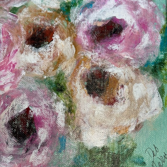 Framed Original Art “Faded Roses” painting - Picture 2 of 3